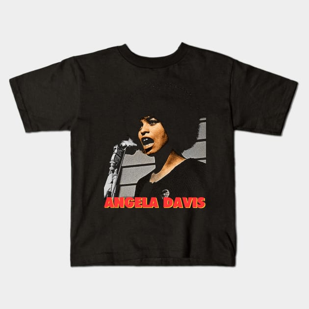 Angela Davis Kids T-Shirt by ziontherebel